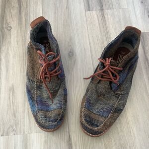 Toms Men's 9 High Top Wool Western Aztec Print Shoes